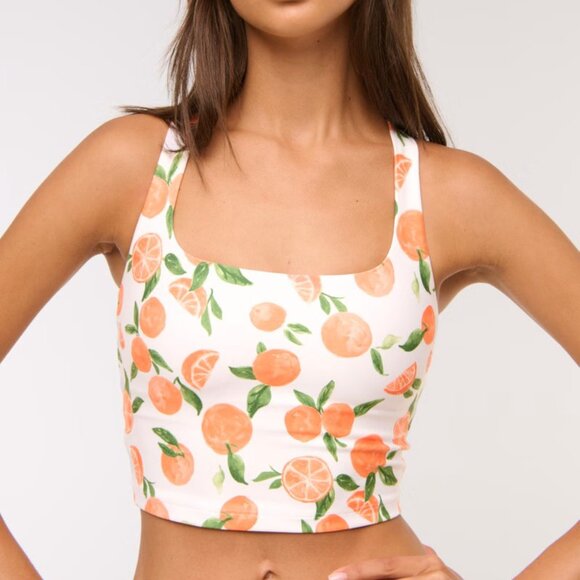 Abercrombie & Fitch Tops - NEW Abercrombie & Fitch YPB sculptLUX Strappy-Back Tank Orange Print - X-Large